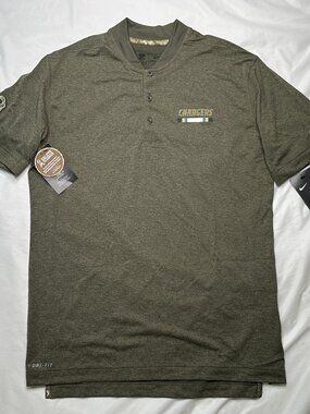 Nike Salute To Service Los Angeles Chargers Mens Medium Henley 1/4 Button NWT